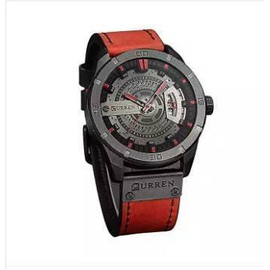 C8301 - Red Leather Analog Watch for Men, 2 image