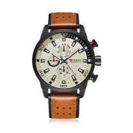 CURREN 8250 Casual Wrist Watch Analog Military Sports Men Watch Leather Strap Quartz Male Clock Relogio Masculino Reloj Hombre, 3 image