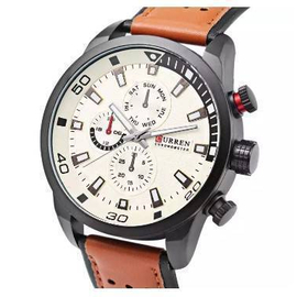 CURREN 8250 Casual Wrist Watch Analog Military Sports Men Watch Leather Strap Quartz Male Clock Relogio Masculino Reloj Hombre, 4 image