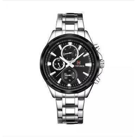 Silver Stainless Steel Chronograph Wrist Watch for Men