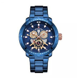 NAVIFORCE NF9158 Royal Blue Stainless Steel Chronograph Watch For Men - Royal Blue