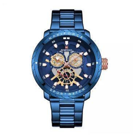 NAVIFORCE NF9158 Royal Blue Stainless Steel Chronograph Watch For Men - Royal Blue, 3 image