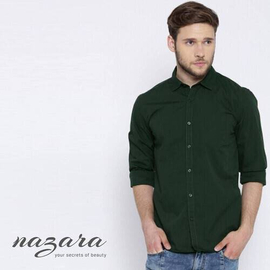 Trendy Deep Green Long Sleeve Casual Shirt