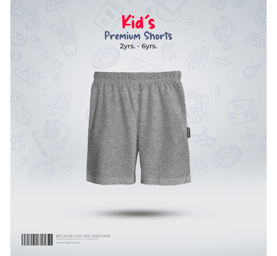 Fabrilife Kids Premium Shorts- Gray-melange