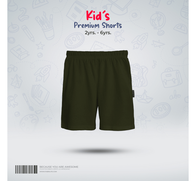 Fabrilife Kids Premium Shorts- Olive