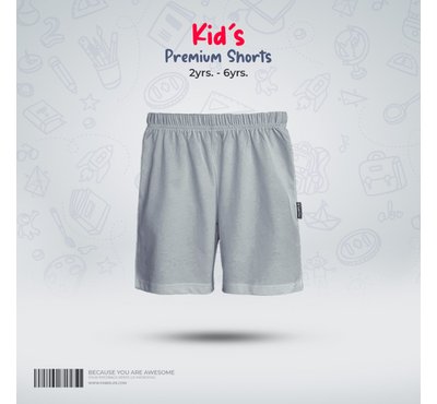 Fabrilife Kids Premium Shorts- Silver