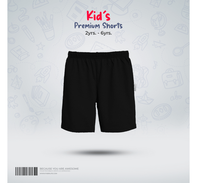 Fabrilife Kids Premium Shorts- Black
