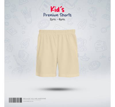 Fabrilife Kids Premium Shorts- Cream