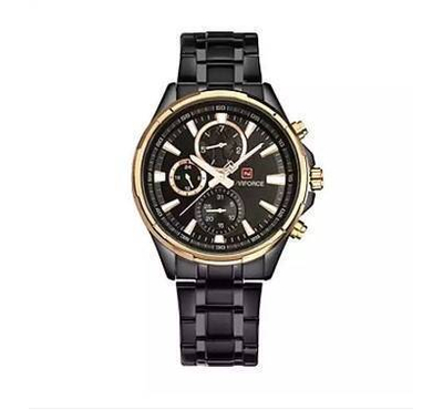 Black Stainless Steel Chronograph Wrist Watch for Men