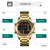 SKMEI 1448 Golden Stainless Steel Digital Watch For Men - Golden, 4 image