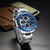 Naviforce NF9197 Silver Stainless Steel Dual Time Watch For Men - Royal Blue & Silver, 7 image