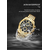 Naviforce NF8021 Golden Stainless Steel Chronograph Watch For Men - Black & Golden, 9 image