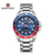 Naviforce NF9192 Silver Stainless Steel Analog Watch For Men - Royal Blue & Silver