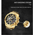 Naviforce NF8021 Golden Stainless Steel Chronograph Watch For Men - Black & Golden, 11 image