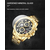 Naviforce NF8021 Golden Stainless Steel Chronograph Watch For Men - Black & Golden, 10 image
