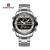 Naviforce NF9195 Silver Stainless Steel Dual Time Watch For Men - White & Silver
