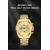 Naviforce NF8021 Golden Stainless Steel Chronograph Watch For Men - Golden, 3 image