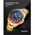 Naviforce NF9192 Golden Stainless Steel Analog Watch For Men - Royal Blue & Golden, 3 image