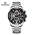 Naviforce NF8021 Silver Stainless Steel Chronograph Watch For Men - Black & Silver