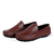 Maroon Plain Leather Loafer SB-S137, Size: 42