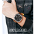 SKMEI 1653 Dark Brown PU Leather Dual Time Watch For Men - Silver & Dark Brown, 3 image