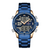 NAVIFORCE NF9190 Royal Blue Stainless Steel Dual Time Watch For Men - RoseGold & Royal Blue