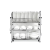 Stainless Steel Plate/Bowl Organizer (3-Racks) with Water Drain-Trays