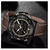 NAVIFORCE NF9144 Dark Brown PU Leather Dual Time Wrist Watch For Men - Dark Brown & Black, 4 image