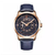NAVIFORCE NF9151 - Navy Blue PU Leather Analog Watch for Men - RoseGold & Navy Blue