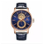 NAVIFORCE NF3005 Navy Blue PU Leather Chronograph Watch For Men - RoseGold & Navy Blue