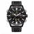 NAVIFORCE NF9136 BLACK PU LEATHER DUAL TIME WATCH FOR MEN - BLACK & WHITE