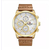 NAVIFORCE NF9148 Brown PU Leather Chronograph Watch For Men - Golden & Brown