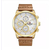 NAVIFORCE NF9148 Brown PU Leather Chronograph Watch For Men - Golden & Brown