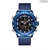 NAVIFORCE NF9153 Royal Blue Mesh Stainless Steel Dual Time LCD Digital Wrist Watch For Men