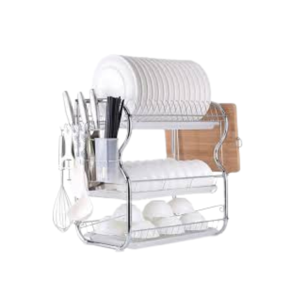 Stainless Steel Plate/Bowl Organizer (3-Racks), 4 image