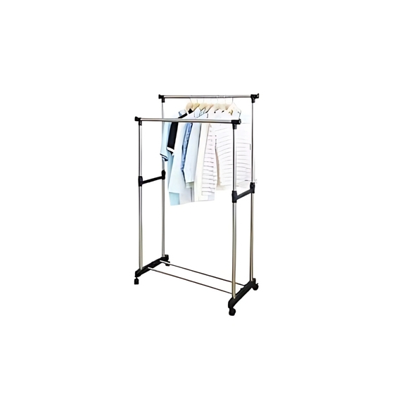 Wide Vertical Telescopic Cloth Hanging Pole/Rack (Double)