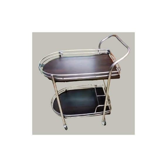 3 Rack Kitchen Trolly (Black) (Bullet Shape)