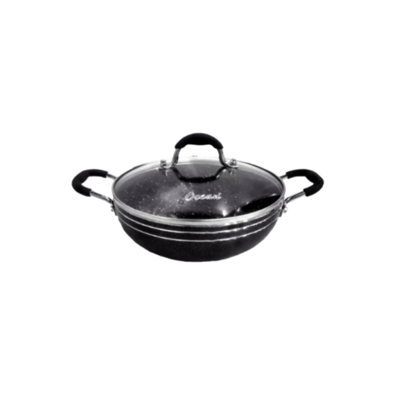 Wok Non Stick Stone Coating W/G Lid - ONW34SC